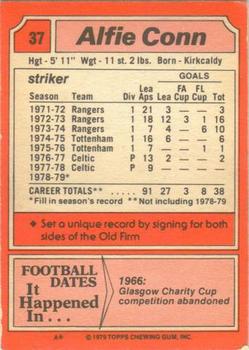 1979-80 Topps Footballers (Scottish, Red backs) #37 Alfie Conn Back