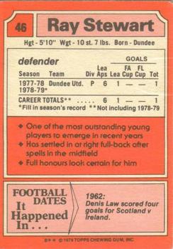1979-80 Topps Footballers (Scottish, Red backs) #46 Ray Stewart Back