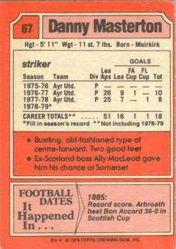 1979-80 Topps Footballers (Scottish, Red backs) #67 Danny Masterton Back
