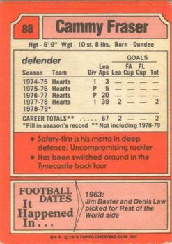 1979-80 Topps Footballers (Scottish, Red backs) #88 Cammy Fraser Back