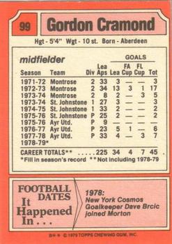 1979-80 Topps Footballers (Scottish, Red backs) #99 Gordon Cramond Back