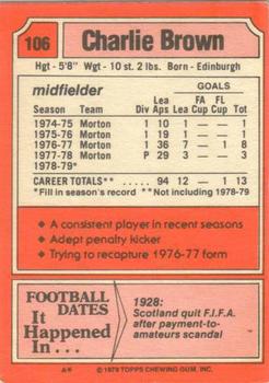 1979-80 Topps Footballers (Scottish, Red backs) #106 Charlie Brown Back