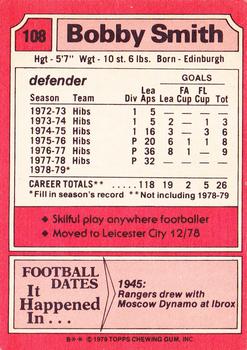 1979-80 Topps Footballers (Scottish, Red backs) #108 Bobby Smith Back