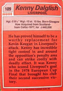 1979-80 Topps Footballers (Scottish, Red backs) #109 Kenny Dalglish Back