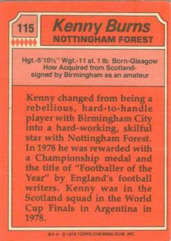 1979-80 Topps Footballers (Scottish, Red backs) #115 Kenny Burns Back