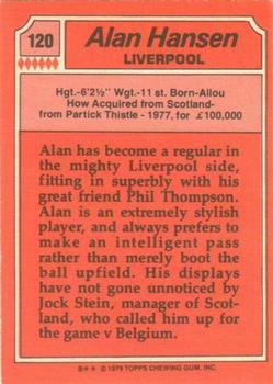 1979-80 Topps Footballers (Scottish, Red backs) #120 Alan Hansen Back