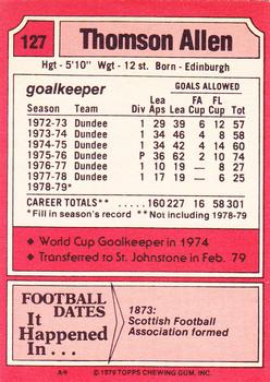 1979-80 Topps Footballers (Scottish, Red backs) #127 Thomson Allan Back