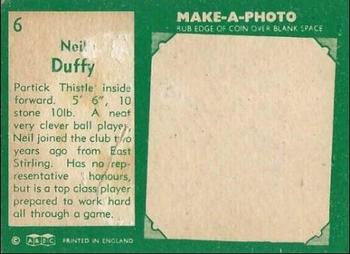 1963-64 A&BC Footballers (Scottish) #6 Neil Duffy Back