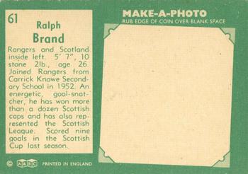 1963-64 A&BC Footballers (Scottish) #61 Ralph Brand Back