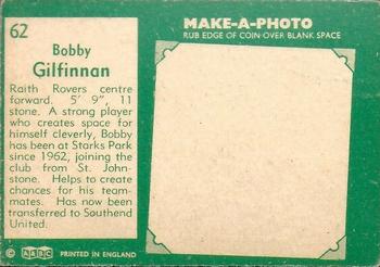 1963-64 A&BC Footballers (Scottish) #62 Bobby Gilfillan Back
