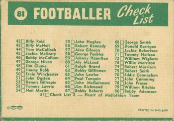1963-64 A&BC Footballers (Scottish) #81 Heart of Midlothian Team Group Back
