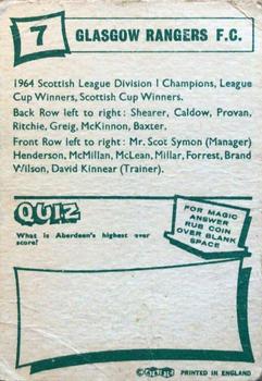 1964-65 A&BC Footballers (Scottish, Green backs) #7 Rangers Team Group Back
