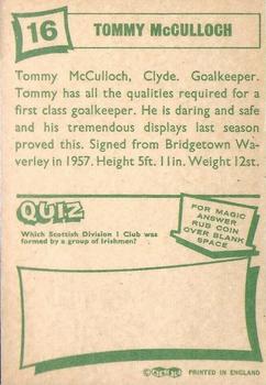 1964-65 A&BC Footballers (Scottish, Green backs) #16 Tommy McCulloch Back