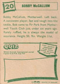 1964-65 A&BC Footballers (Scottish, Green backs) #20 Bobby McCallum Back