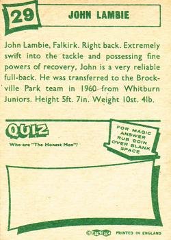 1964-65 A&BC Footballers (Scottish, Green backs) #29 John Lambie Back