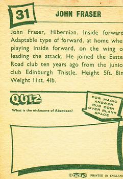 1964-65 A&BC Footballers (Scottish, Green backs) #31 John Fraser Back
