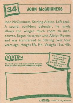 1964-65 A&BC Footballers (Scottish, Green backs) #34 John McGuinness Back