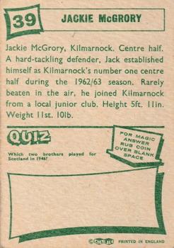 1964-65 A&BC Footballers (Scottish, Green backs) #39 Jackie McGrory Back