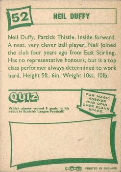 1964-65 A&BC Footballers (Scottish, Green backs) #52 Neil Duffy Back