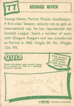1964-65 A&BC Footballers (Scottish, Green backs) #77 George Niven Back