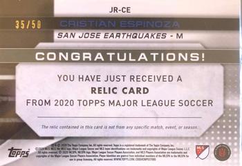 2020 Topps MLS - Jumbo Relics Gold #JR-CE Cristian Espinoza Back