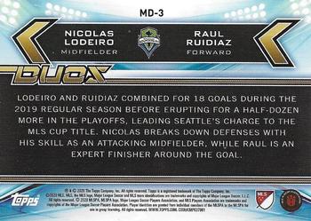 2020 Topps MLS - Duos #MD-3 Nicolas Lodeiro / Raul Ruidiaz Back