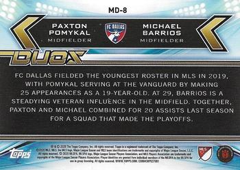 2020 Topps MLS - Duos #MD-8 Paxton Pomykal / Michael Barrios Back