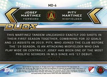 2020 Topps MLS - Duos Orange #MD-6 Josef Martinez / Pity Martinez Back