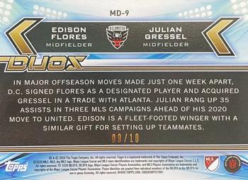 2020 Topps MLS - Duos Red #MD-9 Edison Flores / Julian Gressel Back