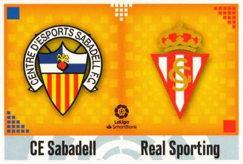 2020-21 Panini LaLiga Santander Este Stickers - LaLiga SmartBank Shields #10 Escudos - CE Sabadell / Real Sporting Front