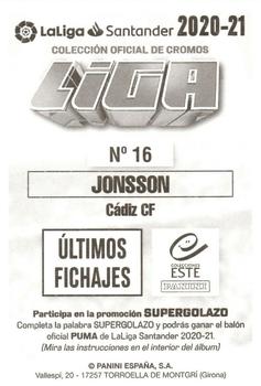 2020-21 Panini LaLiga Santander Este Stickers - Últimos Fichajes #16 Jens Jönsson Back