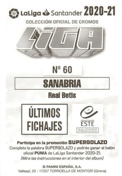 2020-21 Panini LaLiga Santander Este Stickers - Últimos Fichajes #60 Antonio Sanabria Back