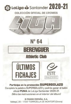 2020-21 Panini LaLiga Santander Este Stickers - Últimos Fichajes #64 Alejandro Berenguer Back