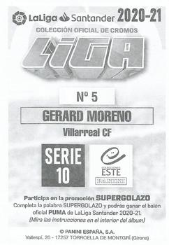2020-21 Panini LaLiga Santander Este Stickers - Serie 10 #5 Gerard Moreno Back