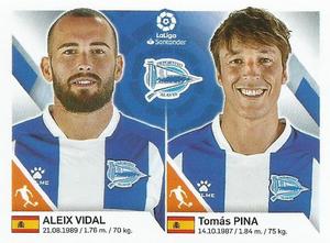 2019-20 Panini LaLiga Santander Stickers (Brazil) #156 Aleix Vidal / Tomas Pina Front
