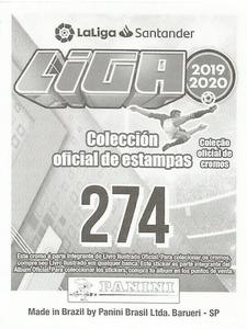 2019-20 Panini LaLiga Santander Stickers (Brazil) #274 Franco Vazquez Back