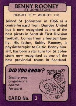 1971-72 A&BC Footballers (Scottish, Purple backs) #3 Benny Rooney Back