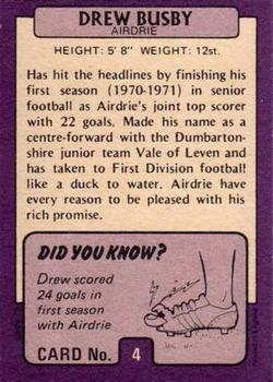 1971-72 A&BC Footballers (Scottish, Purple backs) #4 Drew Busby Back