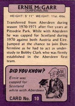1971-72 A&BC Footballers (Scottish, Purple backs) #10 Ernie McGarr Back