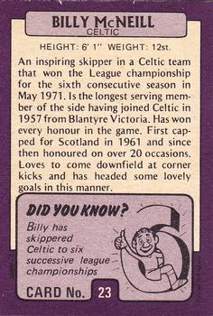 1971-72 A&BC Footballers (Scottish, Purple backs) #23 Billy McNeill Back