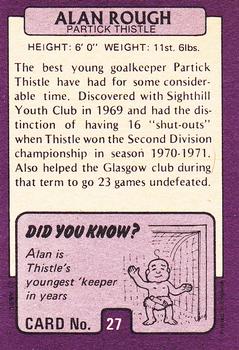 1971-72 A&BC Footballers (Scottish, Purple backs) #27 Alan Rough Back