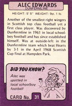 1971-72 A&BC Footballers (Scottish, Purple backs) #31 Alex Edwards Back