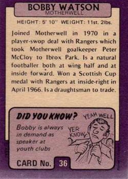 1971-72 A&BC Footballers (Scottish, Purple backs) #36 Bobby Watson Back