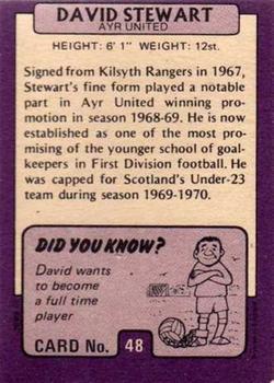 1971-72 A&BC Footballers (Scottish, Purple backs) #48 David Stewart Back