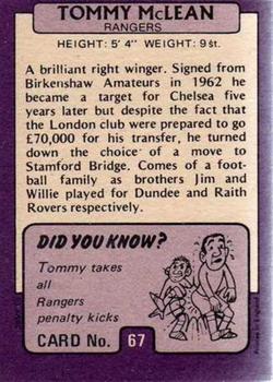 1971-72 A&BC Footballers (Scottish, Purple backs) #67 Tommy McLean Back