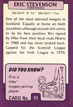 1971-72 A&BC Footballers (Scottish, Purple backs) #71 Eric Stevenson Back