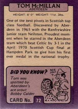 1971-72 A&BC Footballers (Scottish, Purple backs) #72 Tom McMillan Back