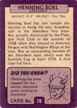 1971-72 A&BC Footballers (Scottish, Purple backs) #78 Henning Boel Back