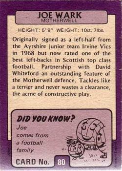 1971-72 A&BC Footballers (Scottish, Purple backs) #80 Joe Wark Back