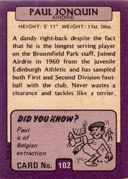 1971-72 A&BC Footballers (Scottish, Purple backs) #102 Paul Jonquin Back